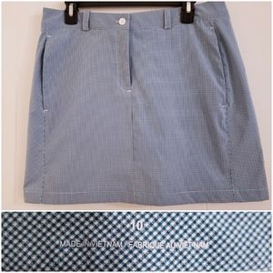 Maggie Lane Skort Skirt Tennis Golf Size 10 Green White Check Pockets Stretch